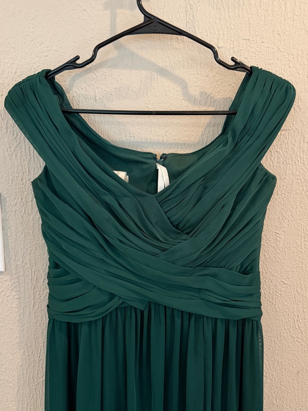 David's Bridal Emerald Green Chiffon Maxi Dress - Picture 2 of 3
